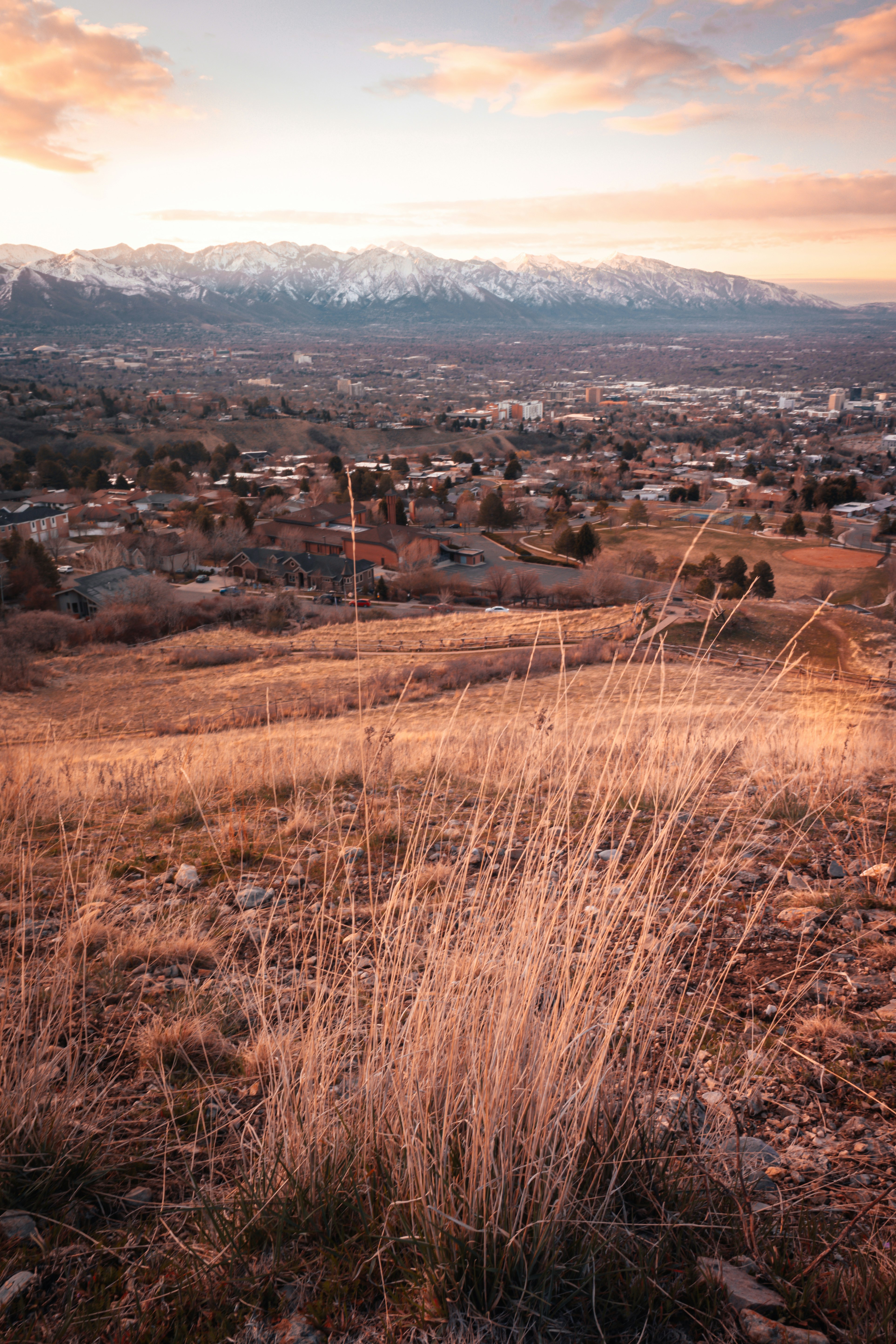 brown grass field near mountain during daytime